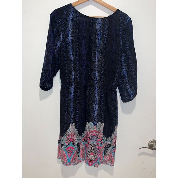 Ariat Womens M Blue & Purple Snake Print Dress With Paisley Hem - Picture 5 of 9